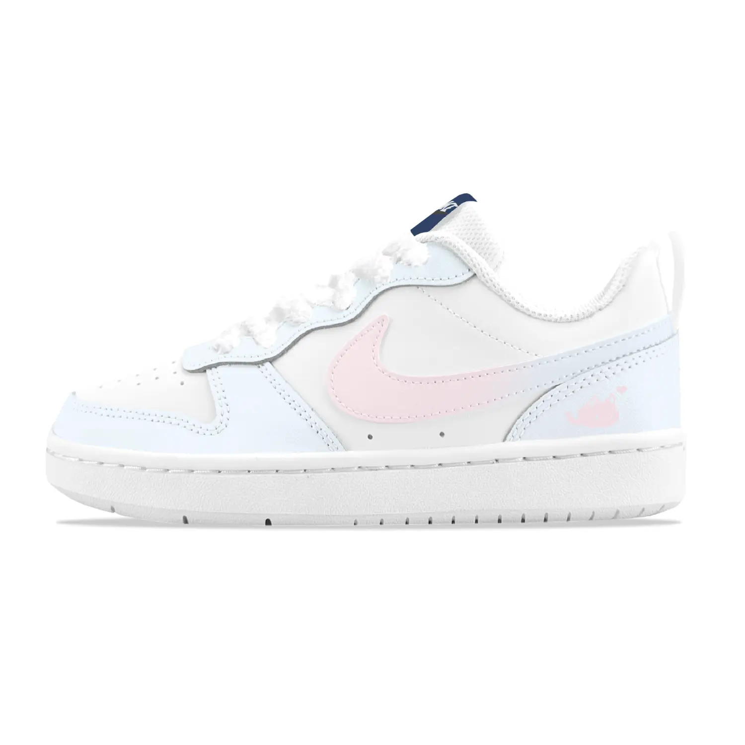 

Детские скейтерские кроссовки Court Borough для младших школьников Nike, белый/голубой/розовый