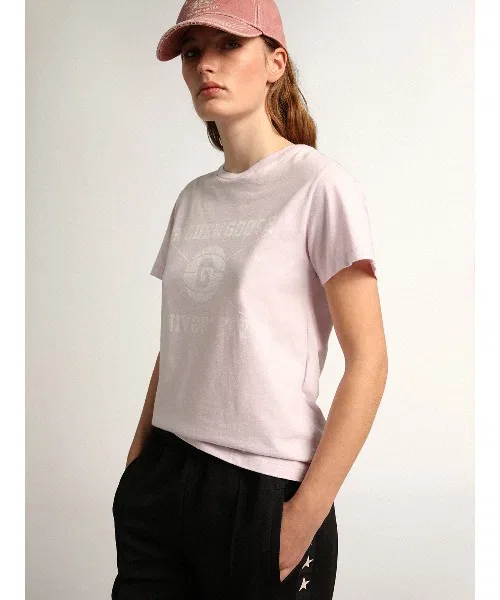 Женская футболка GOLDEN GOOSE Journey University printed T-shirts — фото 2