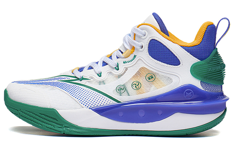 

Pioneer Spirit TEAM3.0 детские баскетбольные кроссовки для школьников LINING YOUNG, белый/синий/зеленый