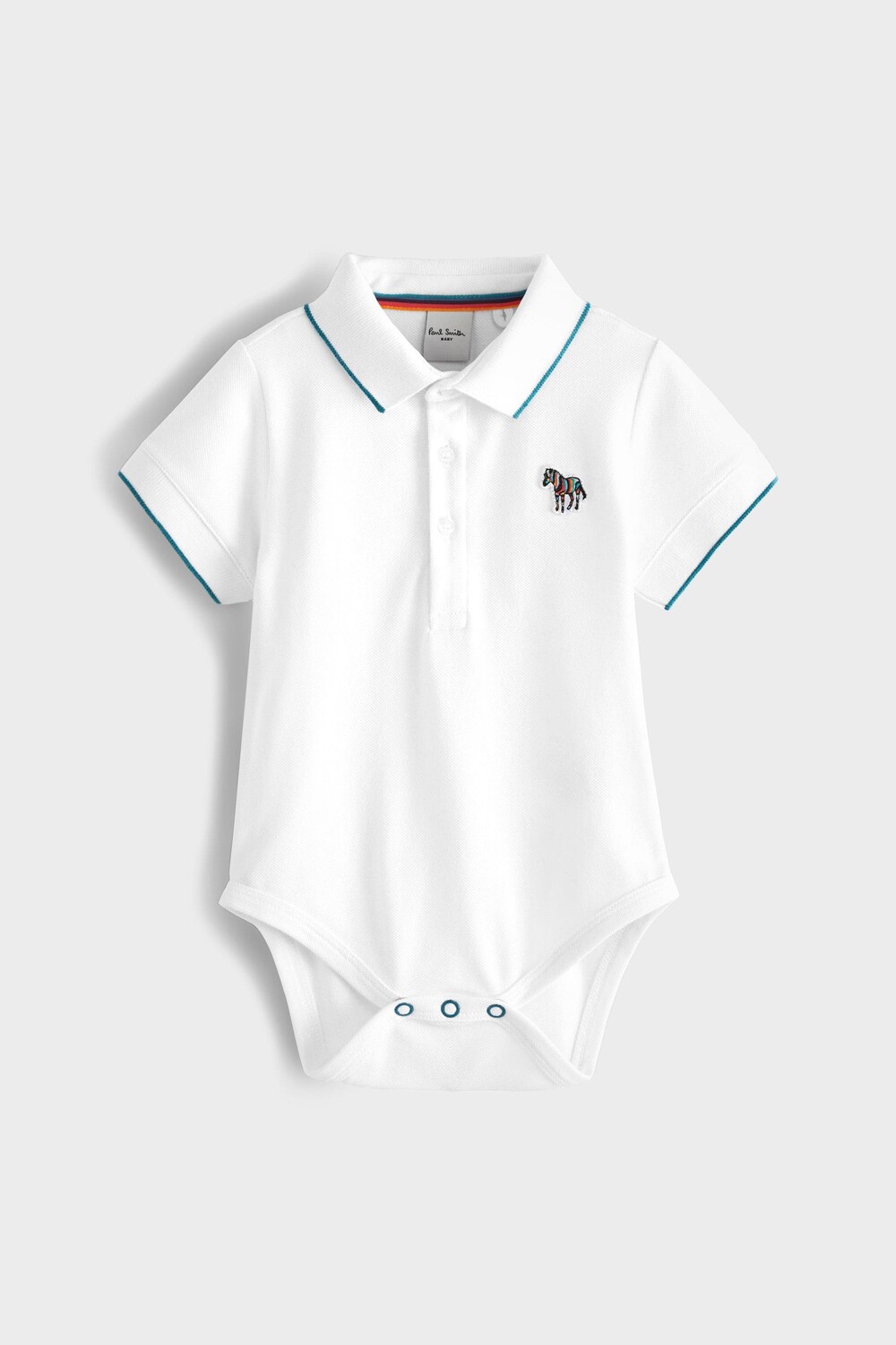 

Боди Paul smith из пике зебры с логотипом для мальчиков Paul Smith Junior, белый