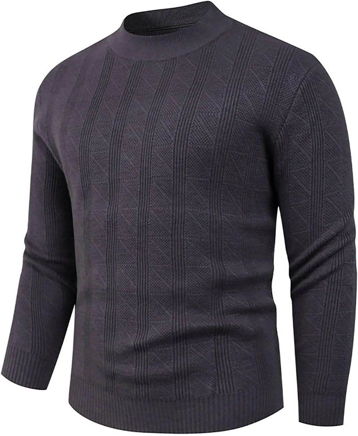 Мужской свитер-пуловер с длинными рукавами и slim fit