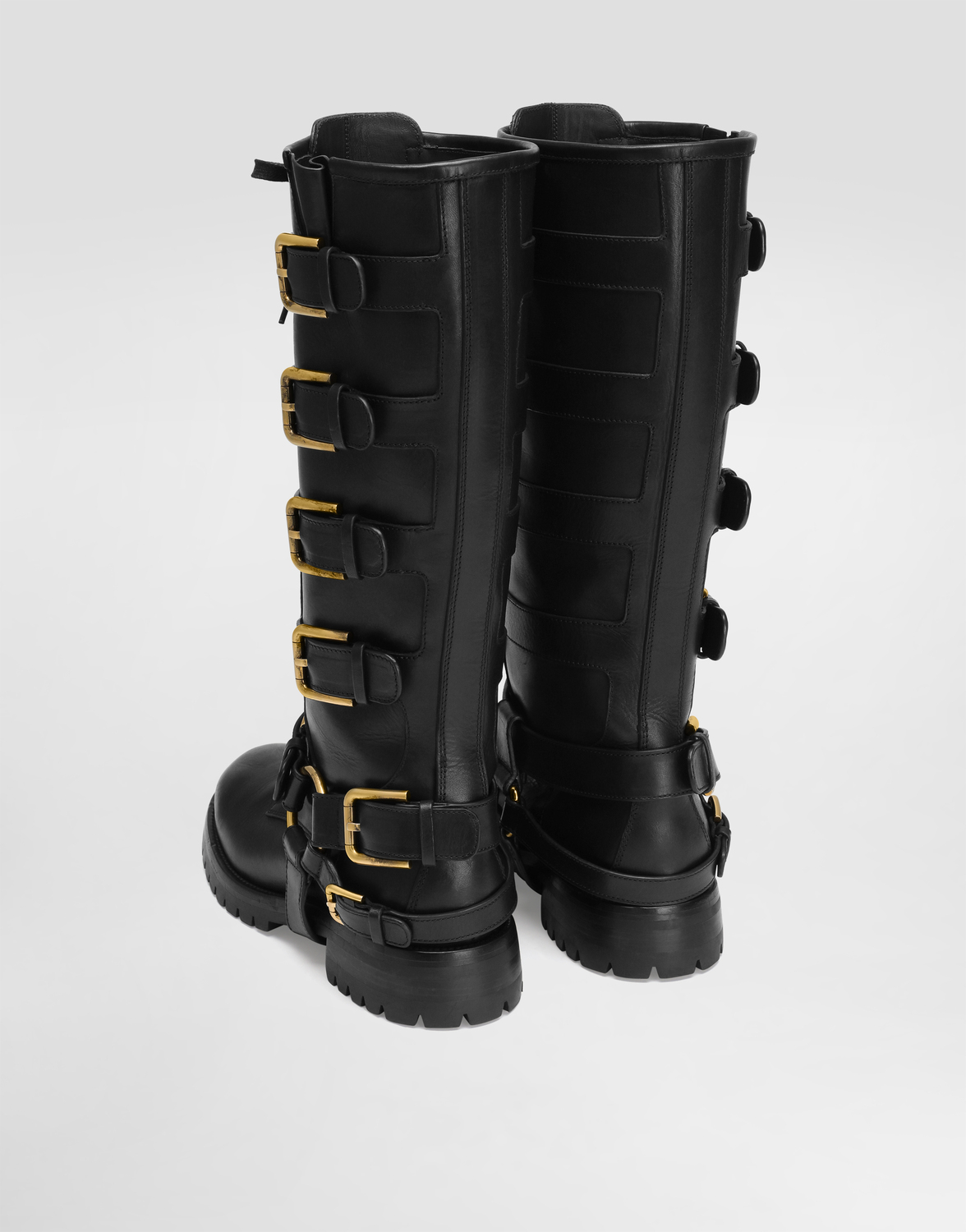 Байкерские ботинки из гладкой кожи Dolce & Gabbana, черный — фото 3