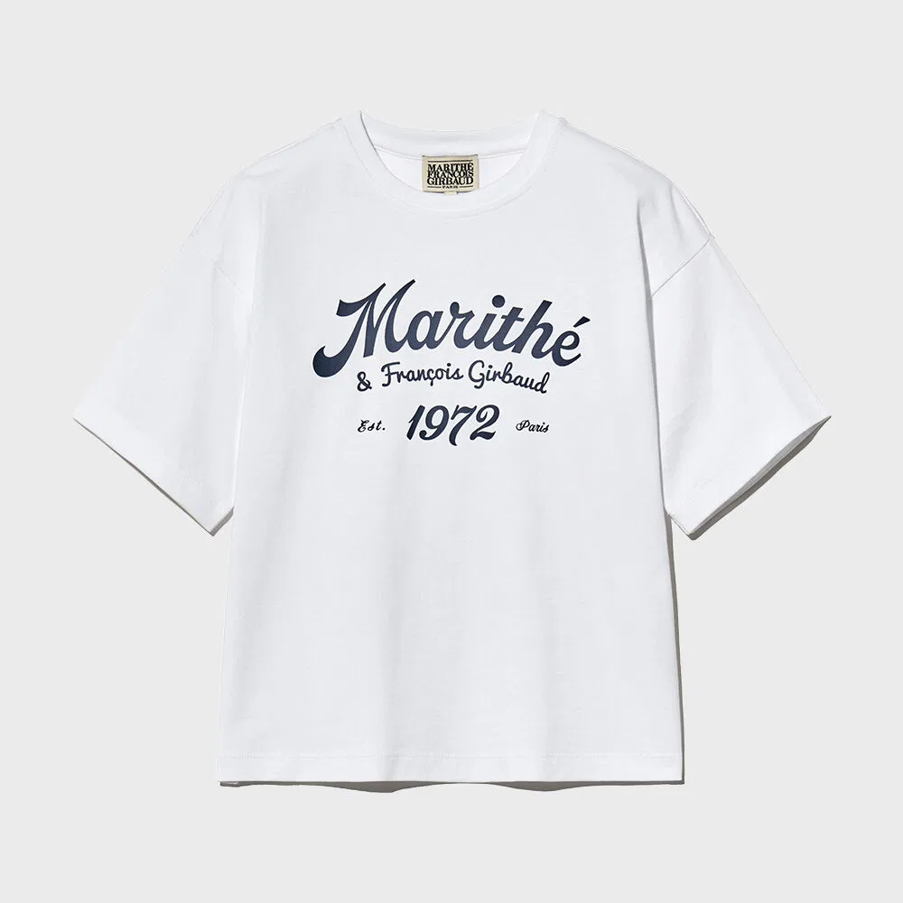Детская футболка Marithé Kids Letterling Oversized, белая — фото 2