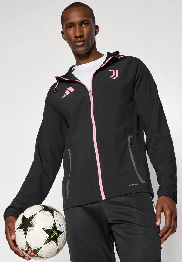 Куртка juventus tiro25 competition vis tech travel jacket club wear Adidas Performance, Black/Bliss Pink — фото 4