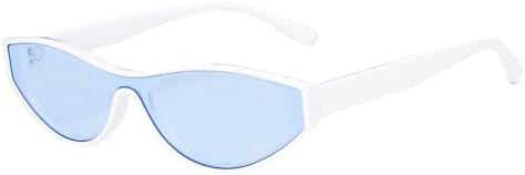 

Модные маленькие цельные солнцезащитные очки для женщин, винтажные солнцезащитные очки для женщин, уникальные панк-очки, защита от ультрафиолета UV400 MTZJH, White-nlue