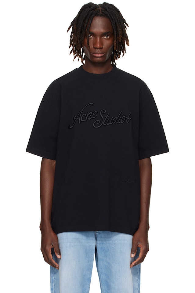 

Футболка свободного кроя с логотипом Acne Studios, черный