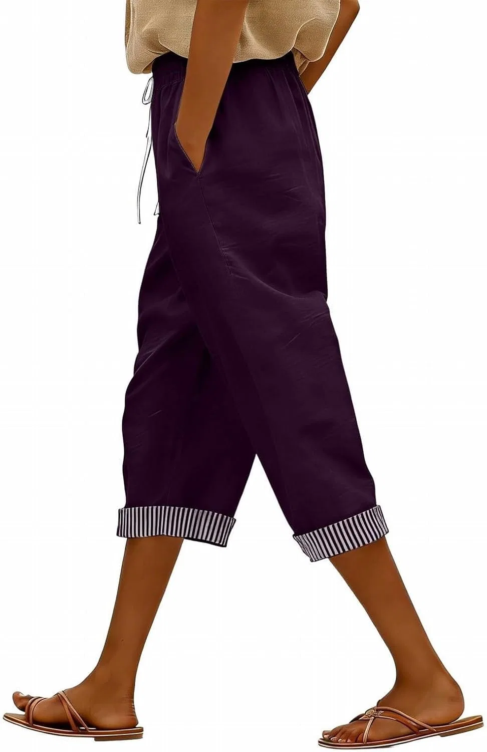 Шорты бермуды Linen, Dark Purple — фото 4