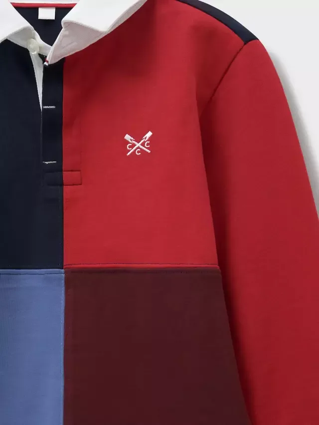 Детская хлопковая футболка для регби с цветными блоками Crew Clothing — фото 3