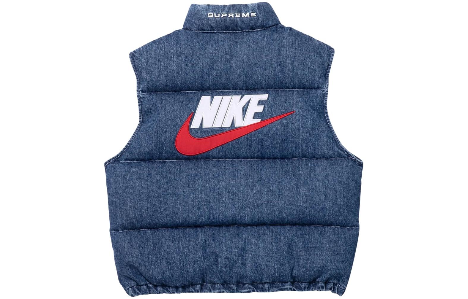 Supreme Джинсовая пуховая жилетка Nike, Indigo/Indigo — фото 3