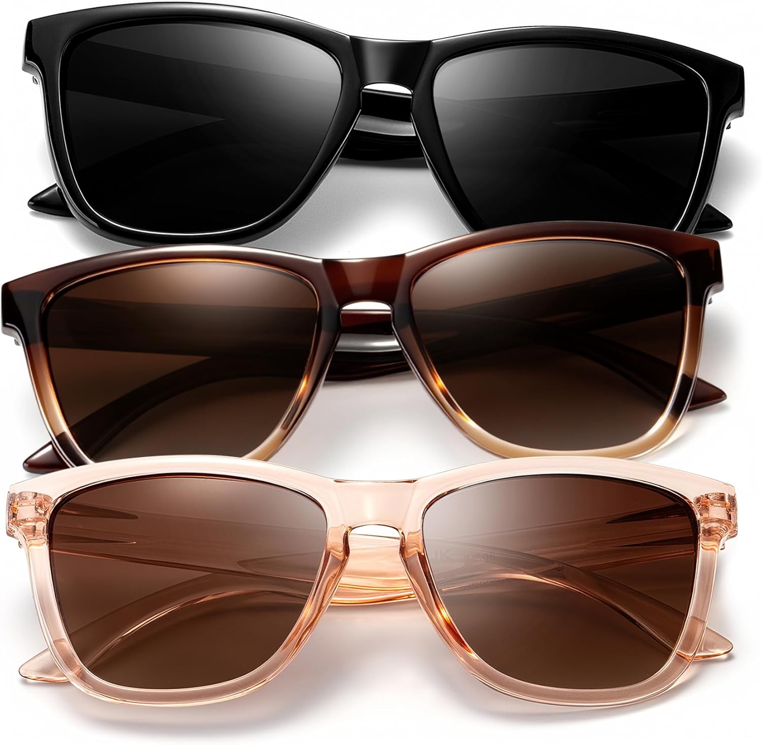 

Солнцезащитные очки KALIYADI для женщин, поляризованные, модные: ретро-солнцезащитные очки с защитой от УФ-излучения для путешествий и вождения, A05-black/Gradient Brown/Clear Brown