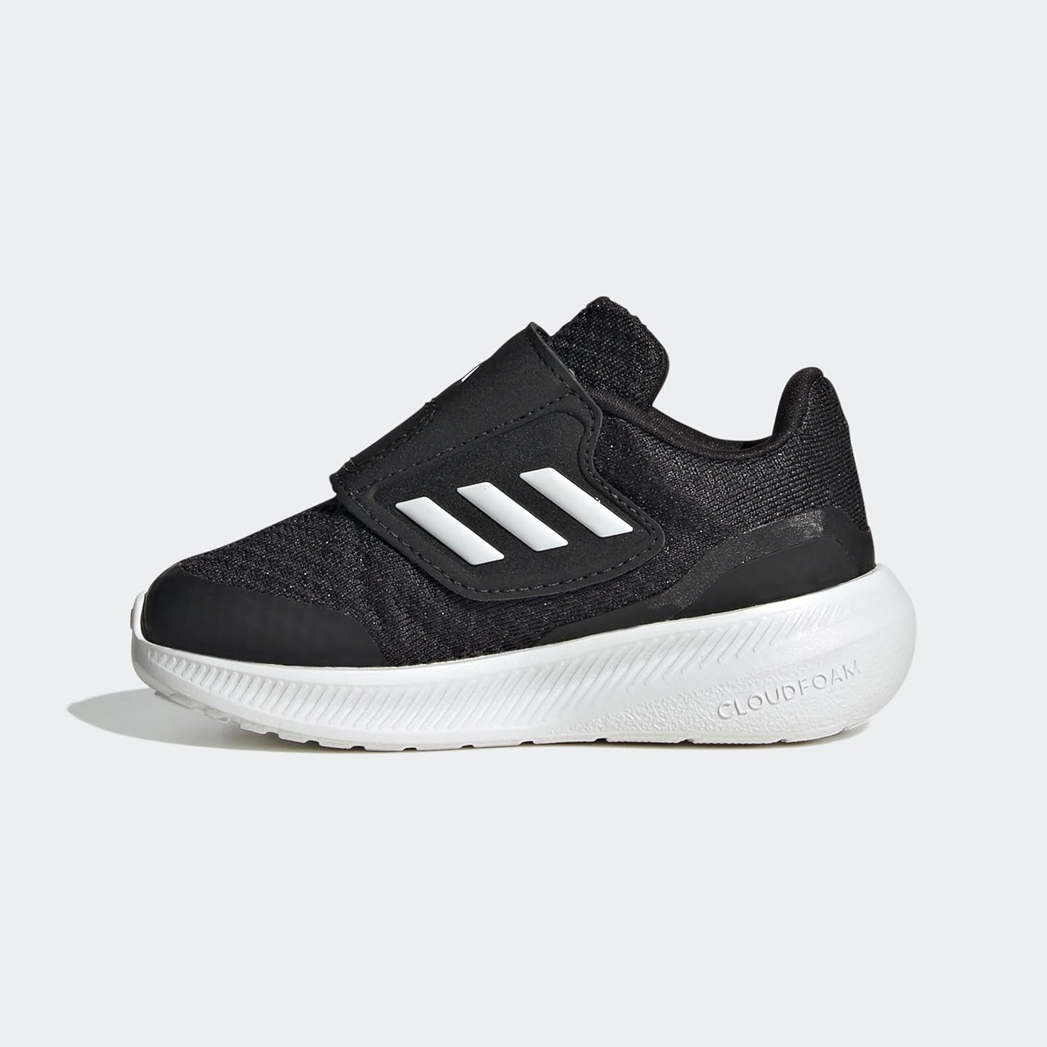 Кроссовки adidas Falcon 3 для мальчиков и девочек с шнуровкой для бега, белый/черный — фото 3