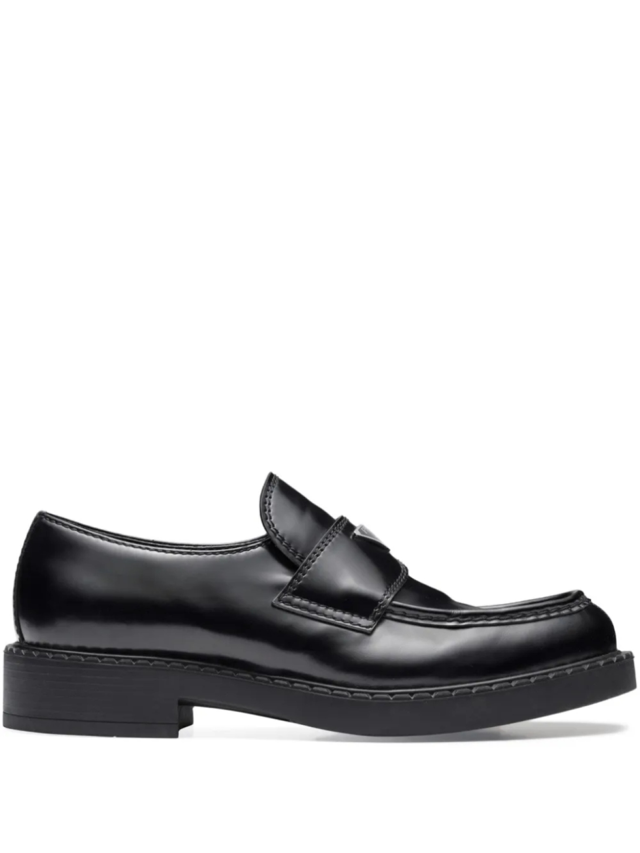 

Мокасины из матовой кожи Prada, черный