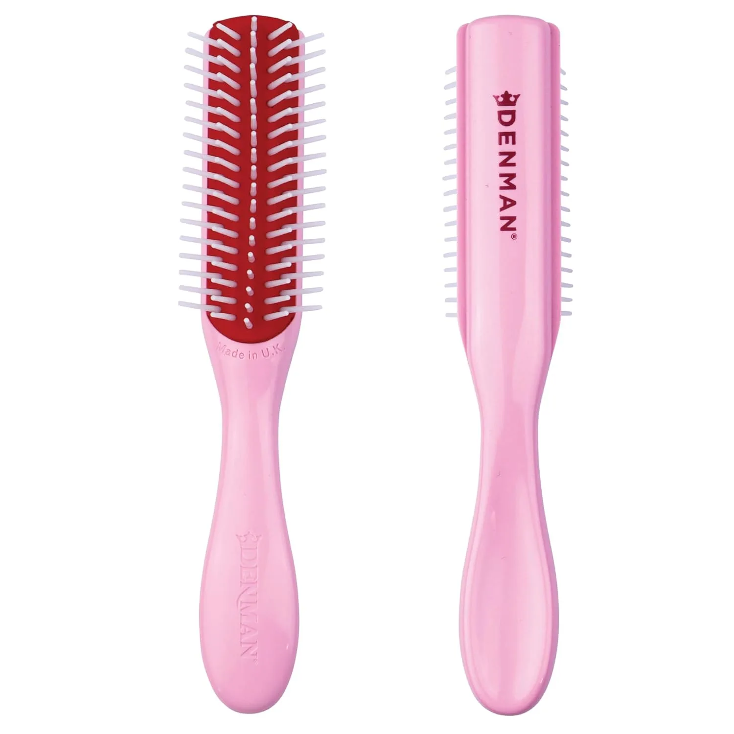 Denman Mini Curl Definer & Styler 5 Row Hairbrush для распутывания, разделения и укладки кудрей, щетка для вьющихся волос, Sleek Blowdrying - D14, Pink