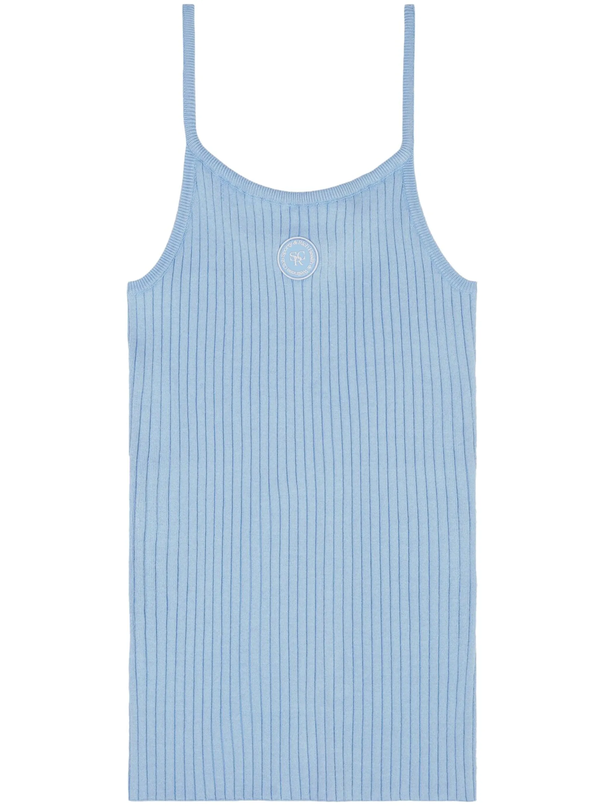 

Топ в рубчик с нашивкой-логотипом Sporty & Rich, синий