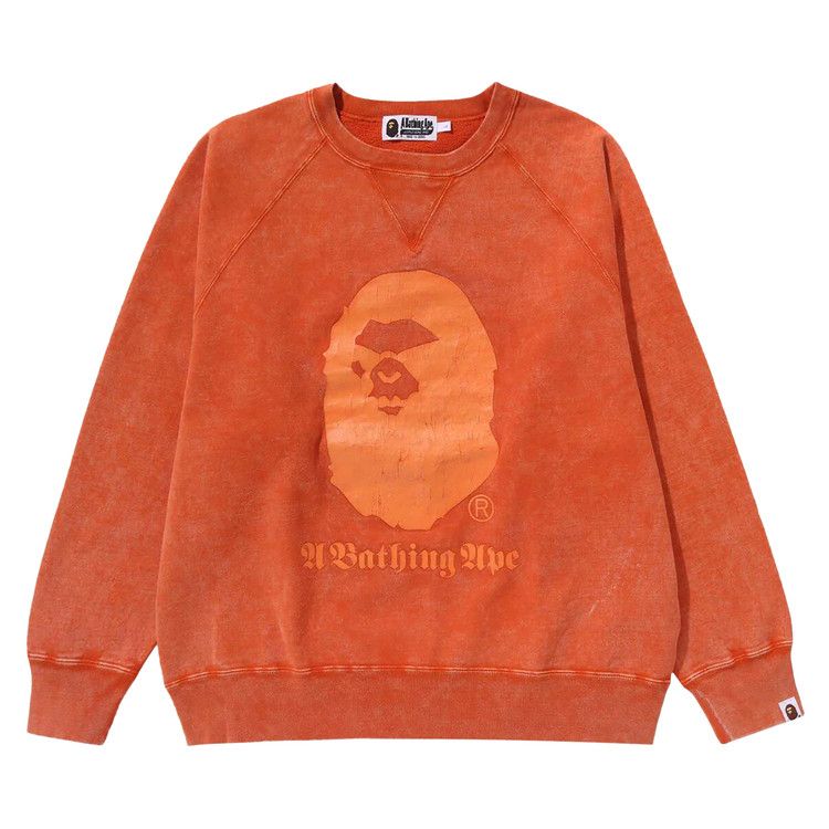 

Свитер BAPE A Bathing Ape Overdye Relaxed Fit Crewneck, Orange