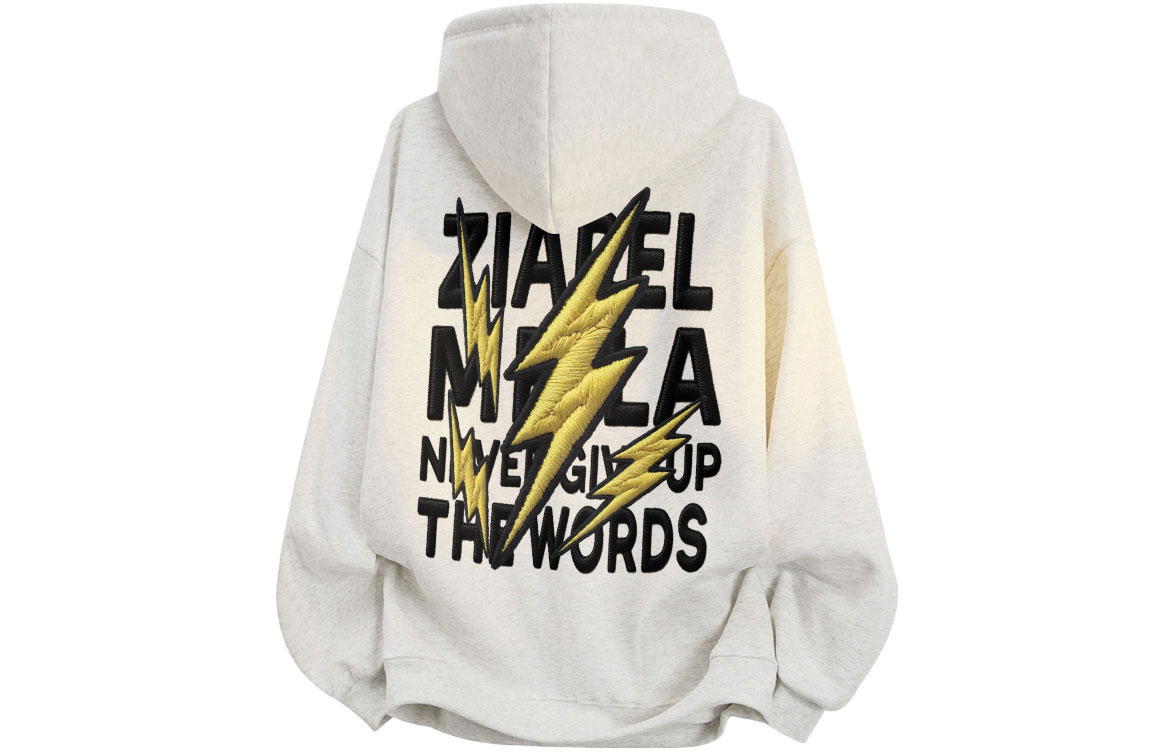 

Толстовка Unisex Hooded Moderate Heavyweight ZIAREL, белый heather серый