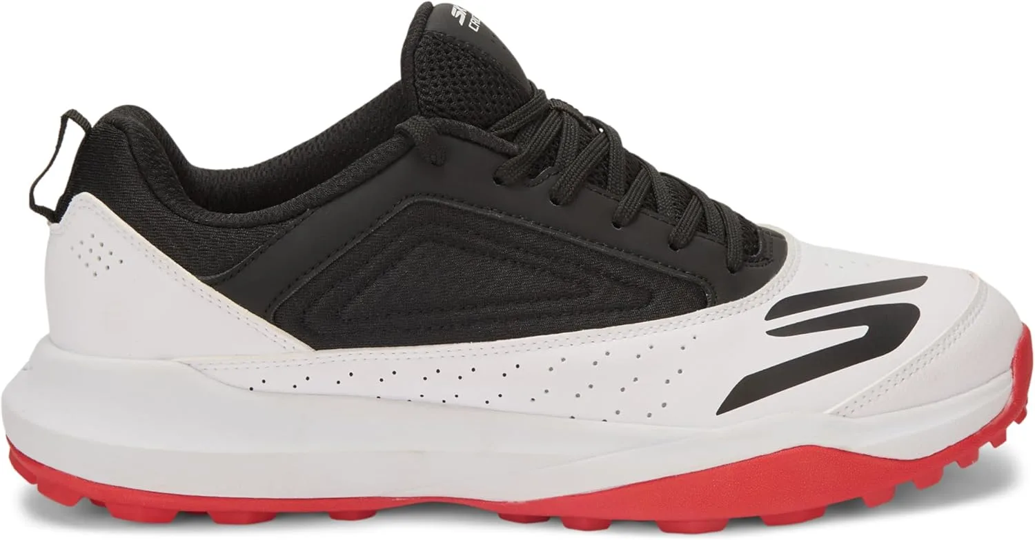 Мужские кроссовки Skechers Turf cricket, из синтетической сетки, амортизация ЭВА, резиновая подошва, белый/черный/красный — фото 2
