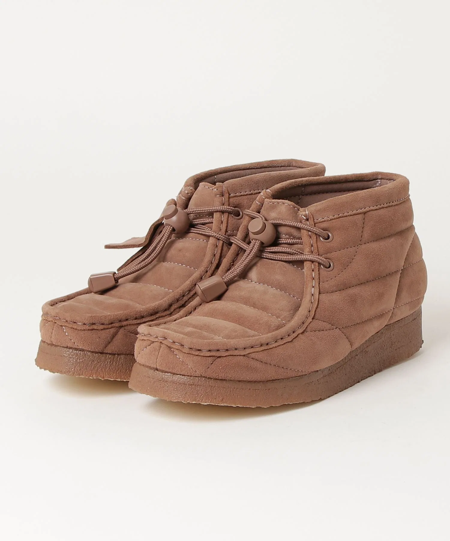 Унисекс замшевые ботинки Clarks Wallabee с килтингом бордовые
