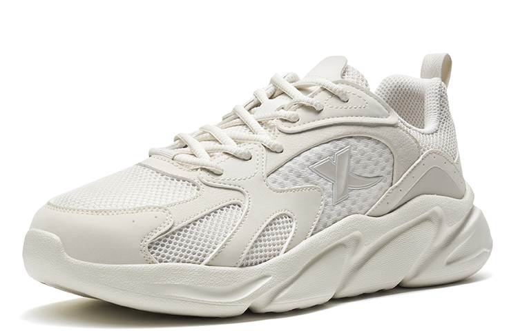 

Амортизирующие износостойкие массивные кроссовки мужские чайный белый XTEP