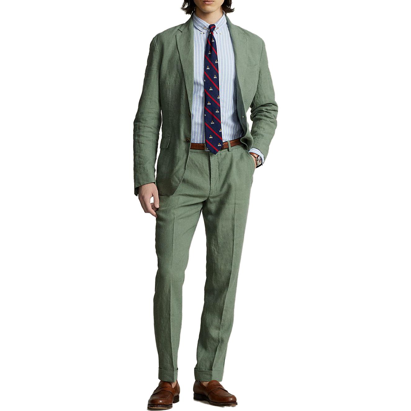 Шорты Linen Trousers Polo Ralph Lauren, зеленый — фото 4