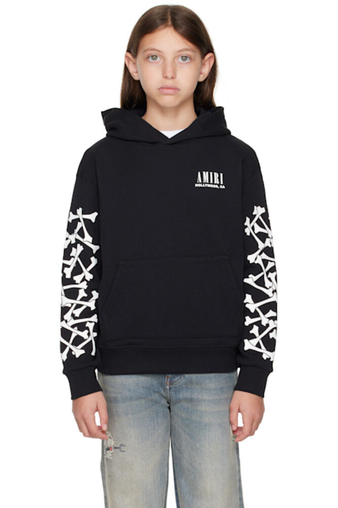 

Детская черная толстовка с капюшоном Bones AMIRI