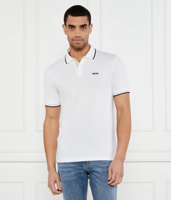 

Рубашка поло Slim fit Boss Green, белый