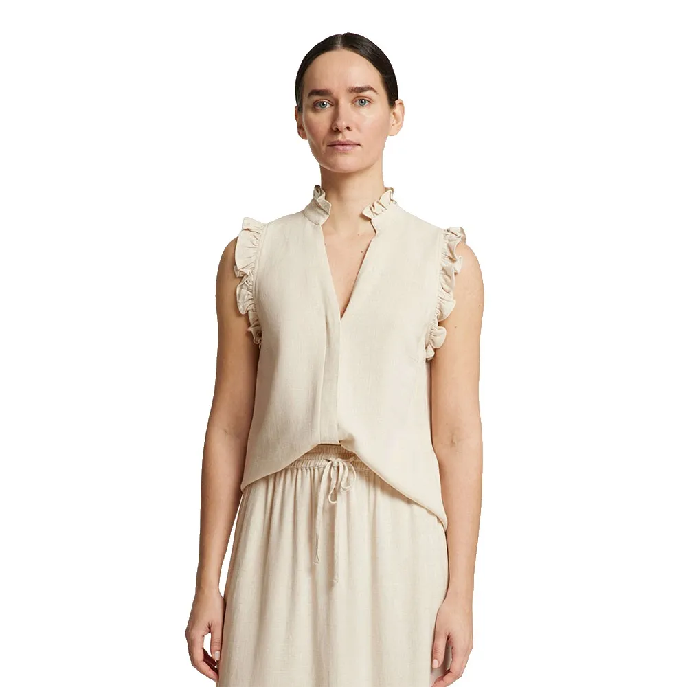 

Блузка Selected Viva Sun Ruffle sleeveless, бежевый