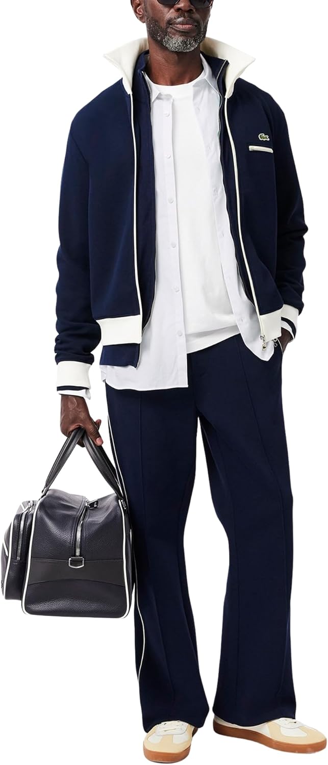 Мужская рубашка Lacoste с длинным рукавом Slim Fit Poplin на пуговицах, Blanc — фото 4