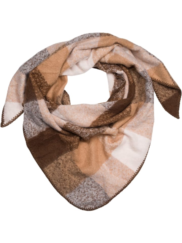 

Клетчатый треугольный шарф коричневого, светло-коричневого и белого цветов styleBREAKER