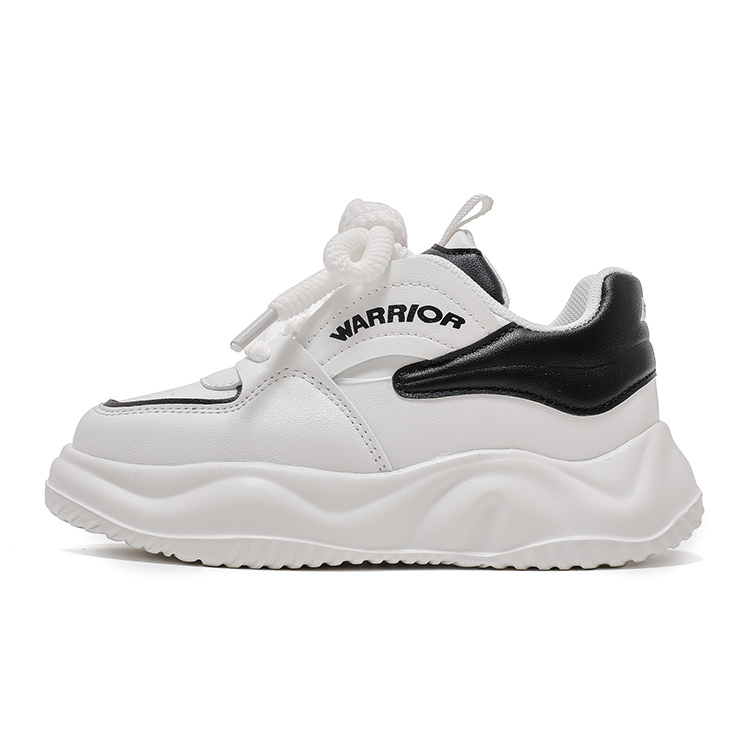 

Нескользящие износостойкие низкие детские кроссовки для повседневной жизни WARRIOR, белый/черный