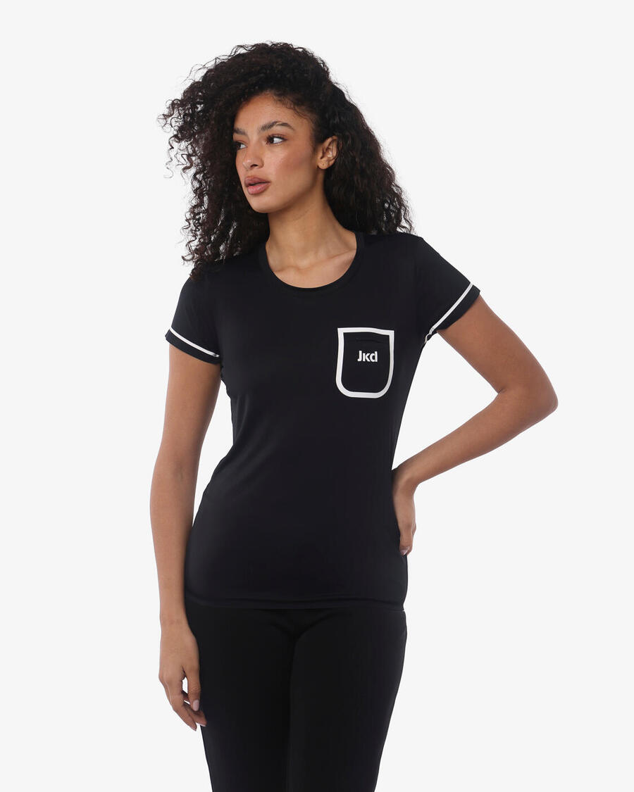 

JAKED Черная синтетическая фитнес-футболка для женщин