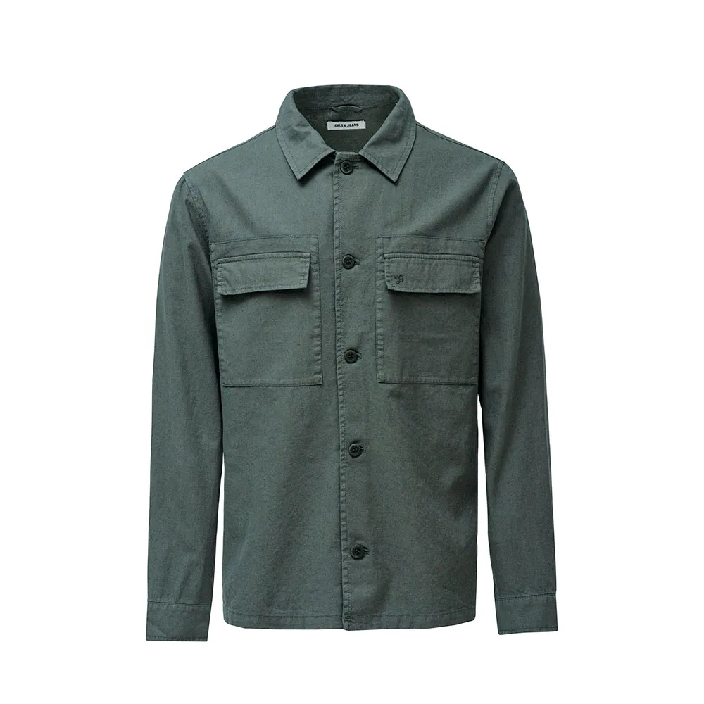 

Куртка-рубашка-накидка Salsa Jeans 21011240 из льна, серый