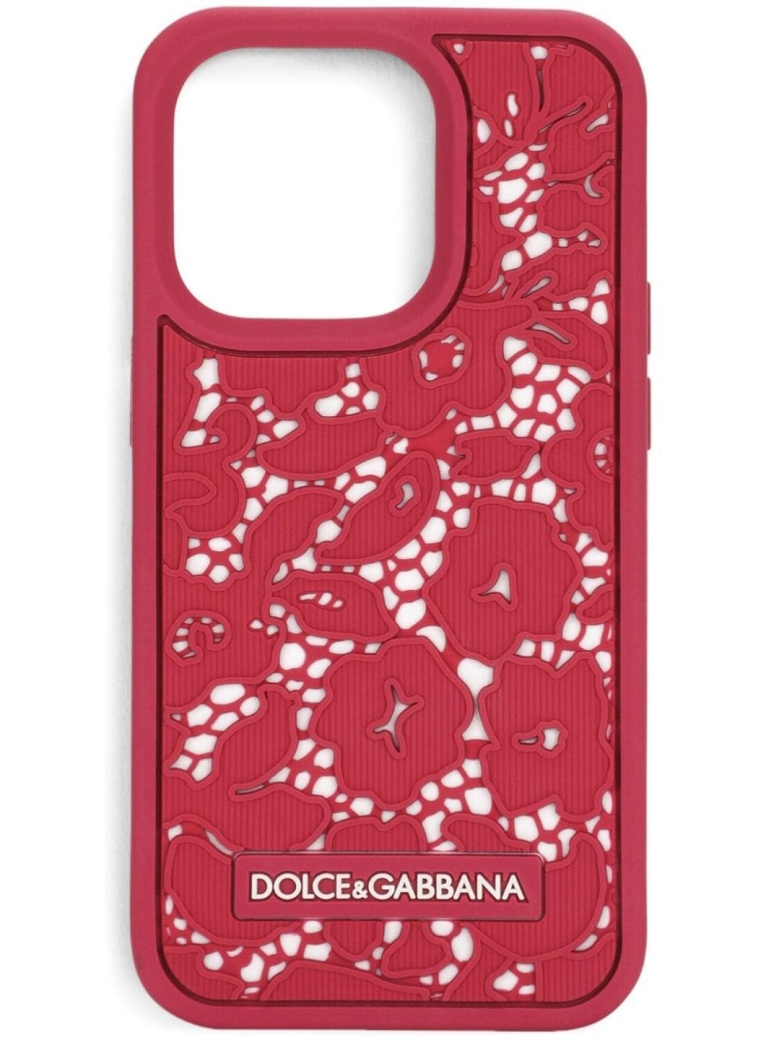 

Dolce & Gabbana чехол для iPhone 14 Pro с цветочным кружевом, розовый