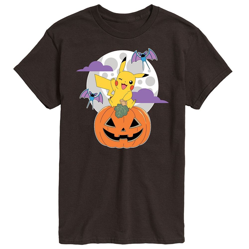 

Мужская футболка Pokemon Pikachu с изображением тыквы и луны Licensed Character, цвет Dark Brown