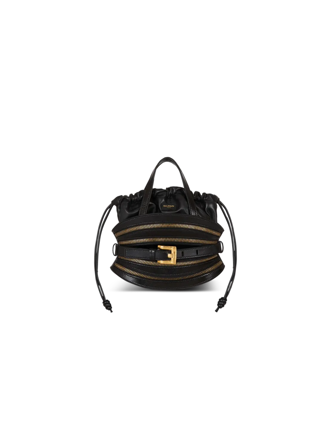 

Мини-сумка Shuffle Zips из телячьей кожи Balmain, черный