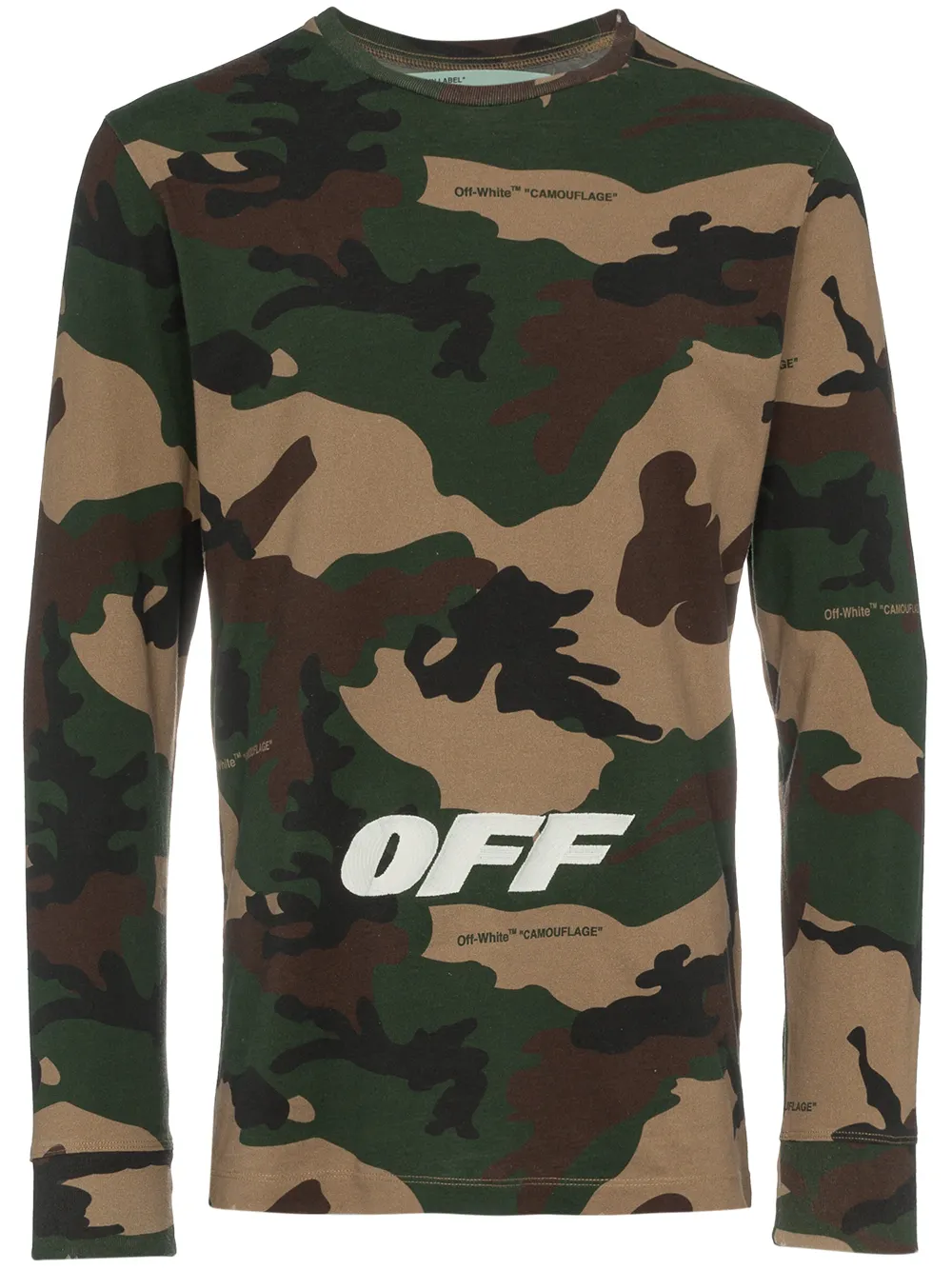 

Футболка с длинными рукавами и камуфляжным принтом OFF-WHITE, зеленый