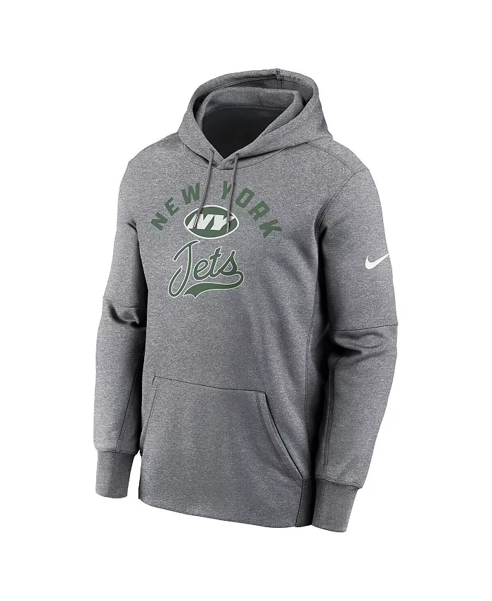 Мужская толстовка с капюшоном New York Jets из флиса Performance цвета вересково-серого Nike — фото 2