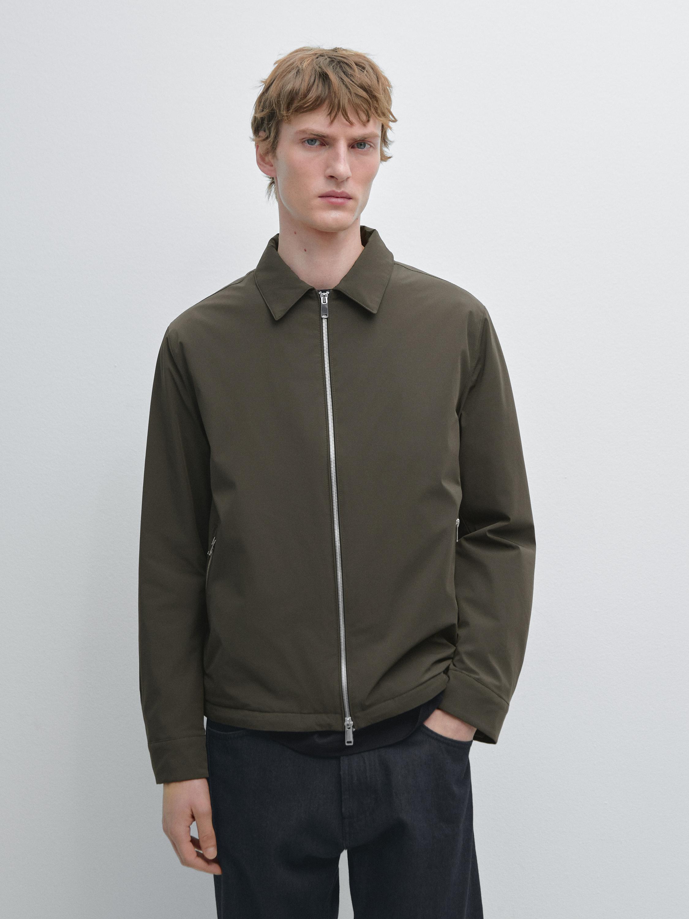 Короткая куртка с акцентом на карманы Massimo Dutti, khaki — фото 3