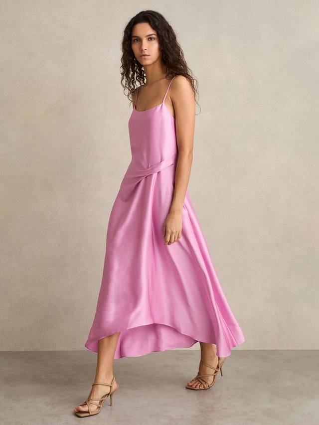 

Платье-комбинация Zoey с драпировкой Reiss, Pink