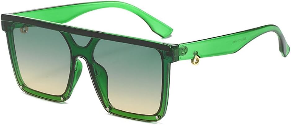 

Модные солнцезащитные очки для мужчин, большие, в стиле панк, черные, солнцезащитные очки для женщин, винтажные, с заклепками (красно-серые, один размер) LXLHWN, Green-greenyellow