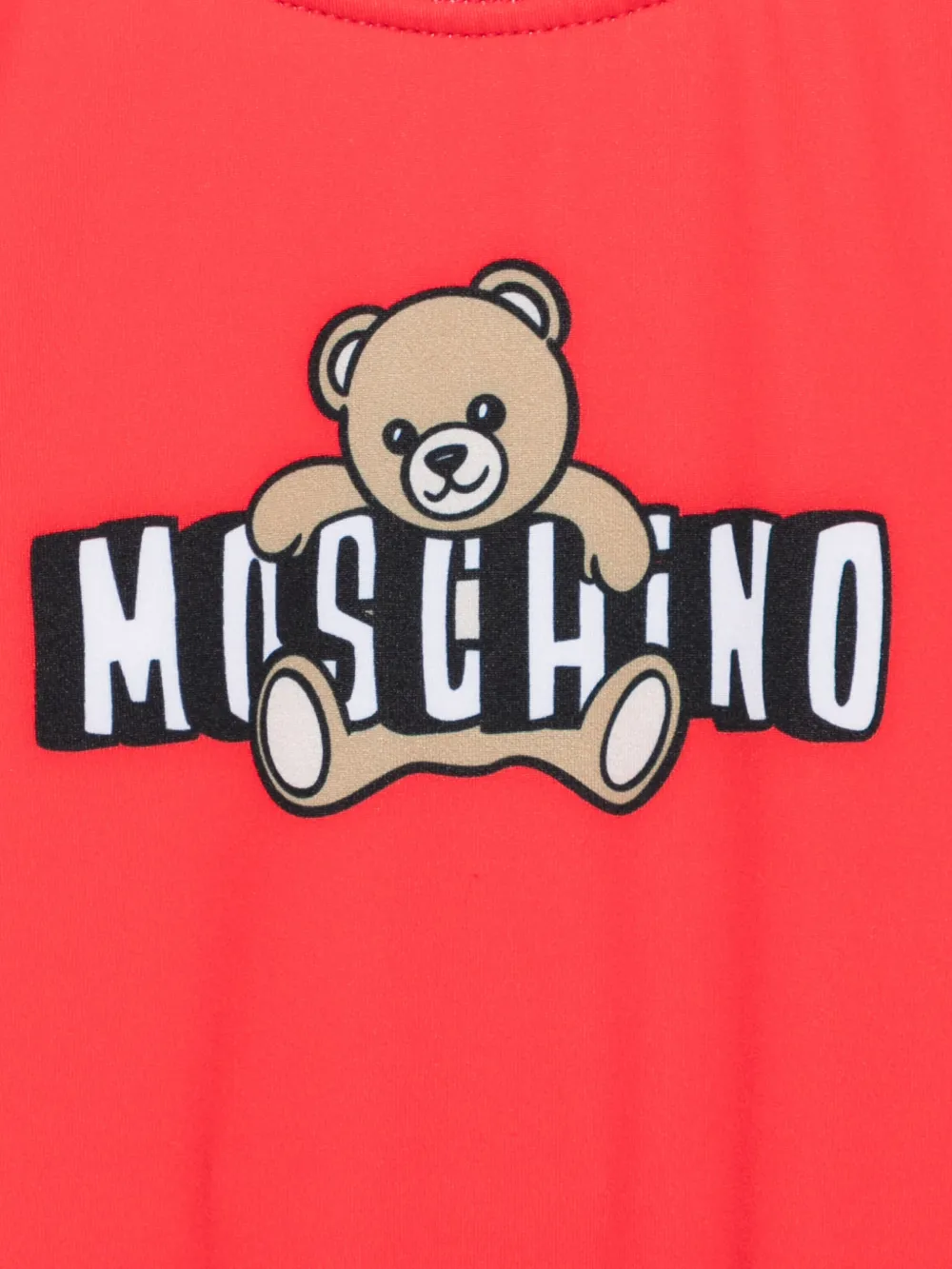 Купальник с принтом мишки Moschino Kids, красный — фото 2