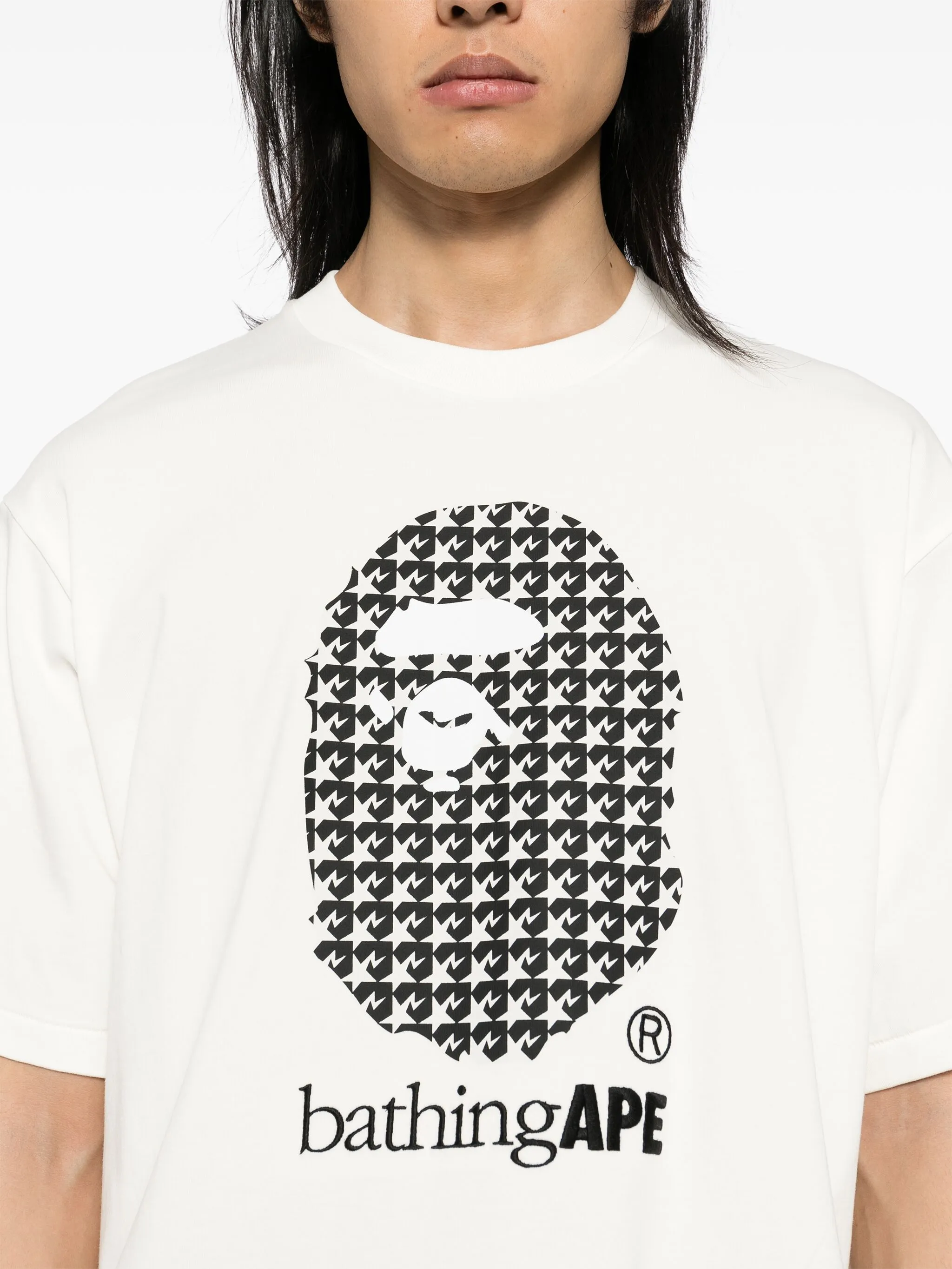 Футболка STA в ломаную клетку A Bathing Ape, нейтральный — фото 4