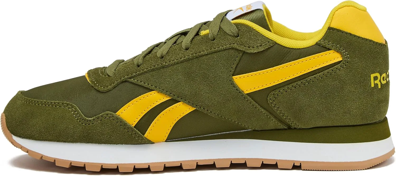 Мужские кроссовки Reebok Glide - черные или белые теннисные туфли, размеры с 7 по 15, зеленый/золотой/белый — фото 2