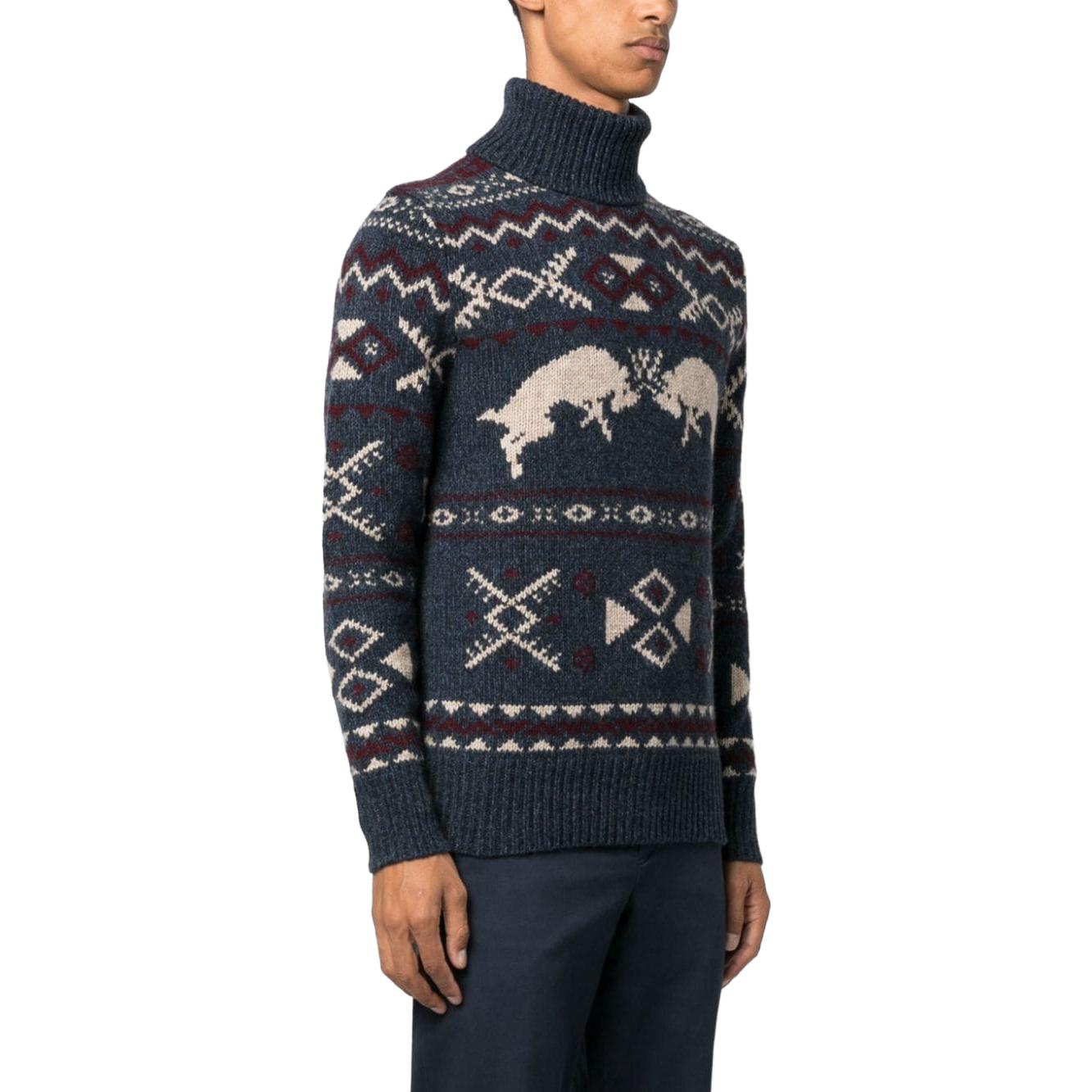 Свитер с узором Fair Isle из шерсти Polo Ralph Lauren, морской синий — фото 4