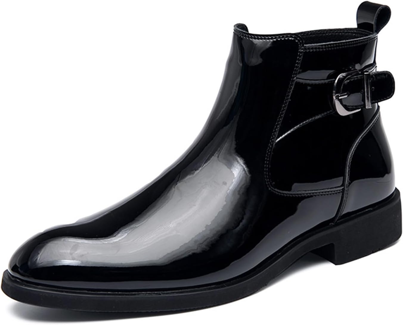 

Мужские вечерние ботинки челси из лакированной кожи с низким каблуком Botrent, черный