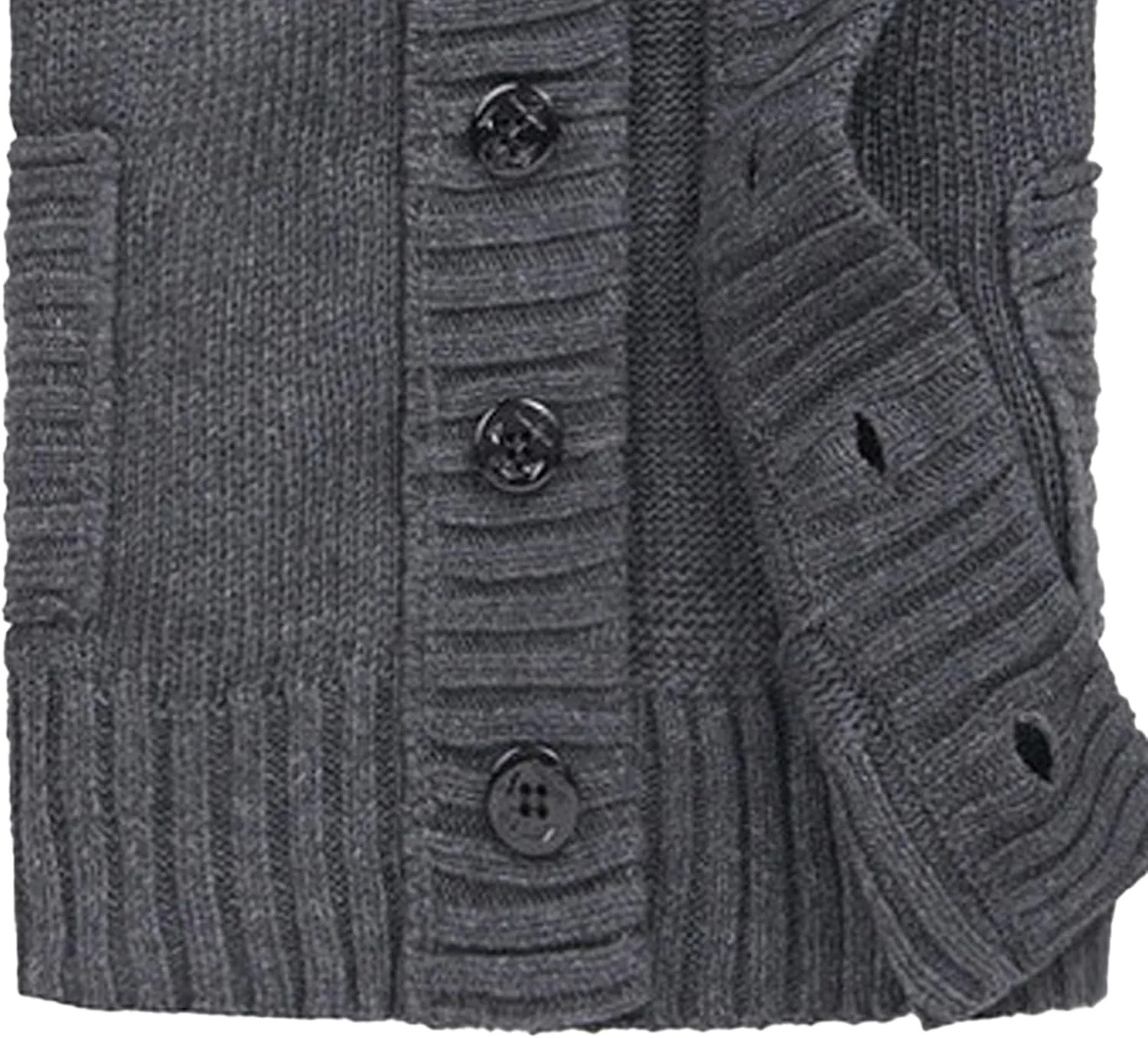Мужской кардиган с высоким воротником, кабельной вязкой и Slim Fit — фото 3