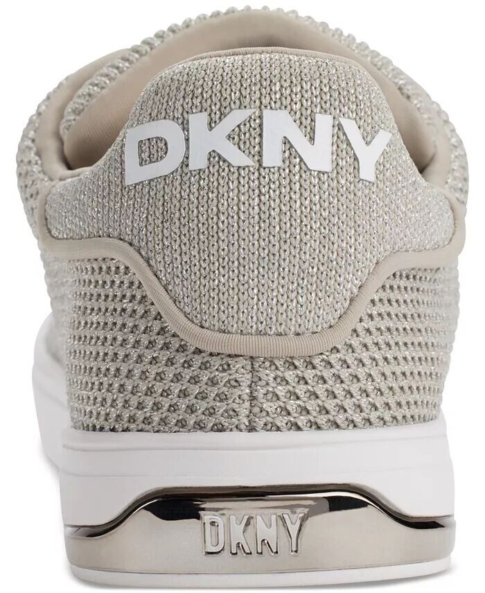 Женские низкие кеды Abeni на шнуровке DKNY, серебро — фото 3