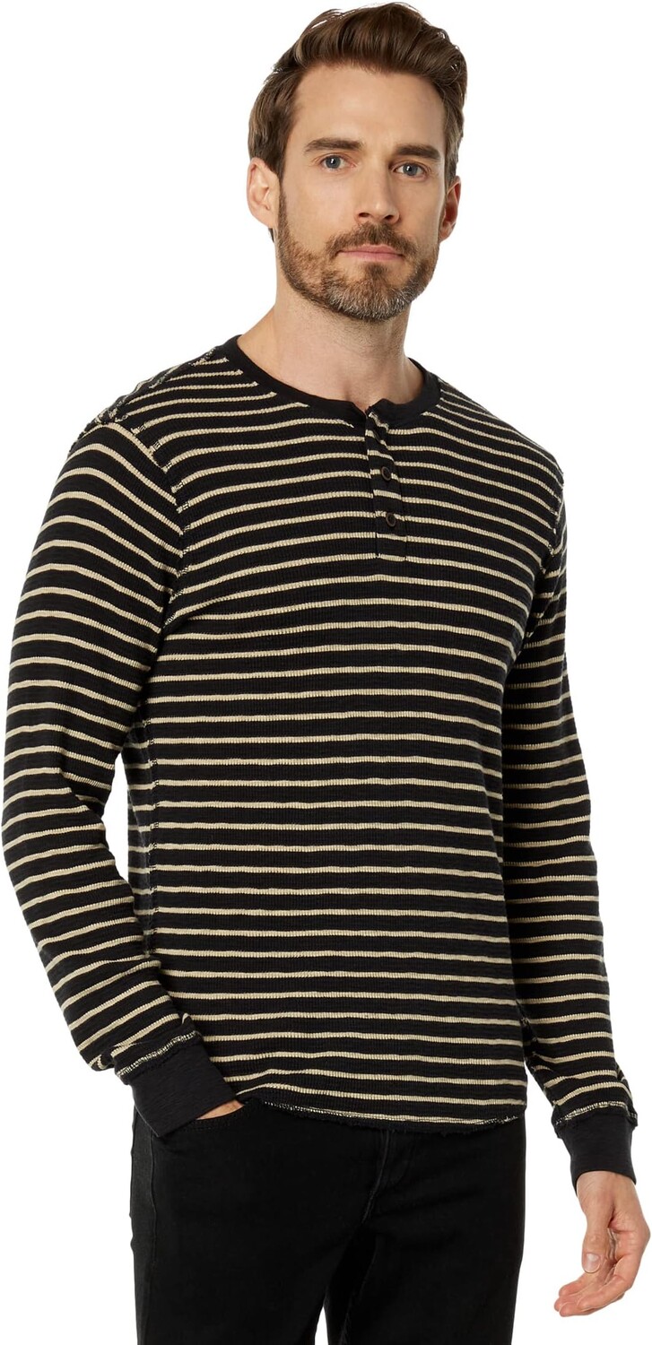 

Футболка Lucky Brand Garment Dye Thermal Stripe Henley, разноцветный