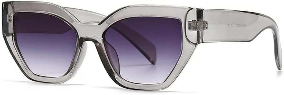 

LVTFCO Модные солнцезащитные очки «кошачий глаз» для женщин в стиле ретро, ​​женские фиолетовые солнцезащитные очки с защитой от УФ-излучения UV400 для мужчин, C6 Gray Gray