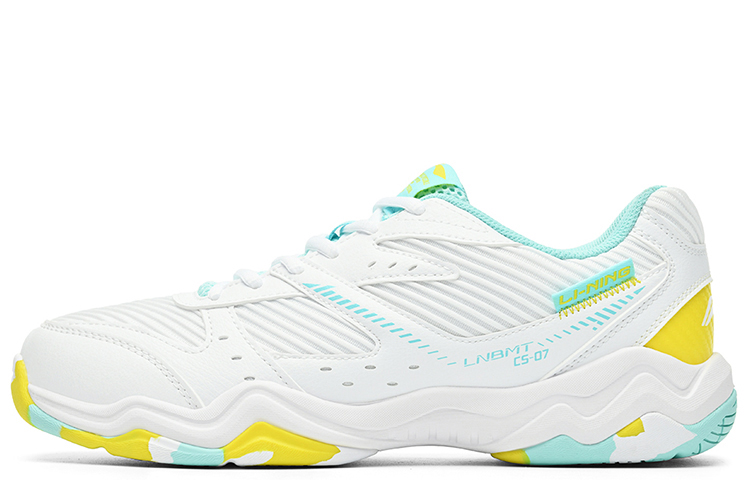 

LiNing Rocket Family, Speed Collection, Long Wind Cushioning, износостойкие низкие бадминтонные кроссовки унисекс бело-зеленые - стандартный белый/островной синий